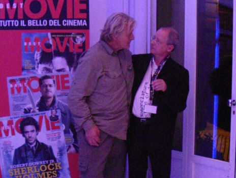 Hollywood star Rutger Hauer talks at the I've seen Filmfestival Milano 2009 with actor Olaf Krätke about the film 