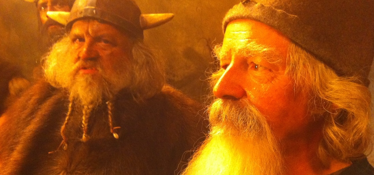 Actor Olaf Krätke as old viking Urobe (right side)in the movie blockbuster 
