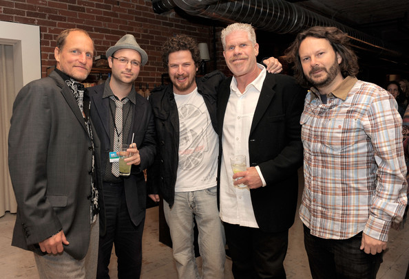 Woody Harrelson, Keith Calder, Guy Moshe, Ron Perlman and Ram Bergman at BUNRAKU premiere party