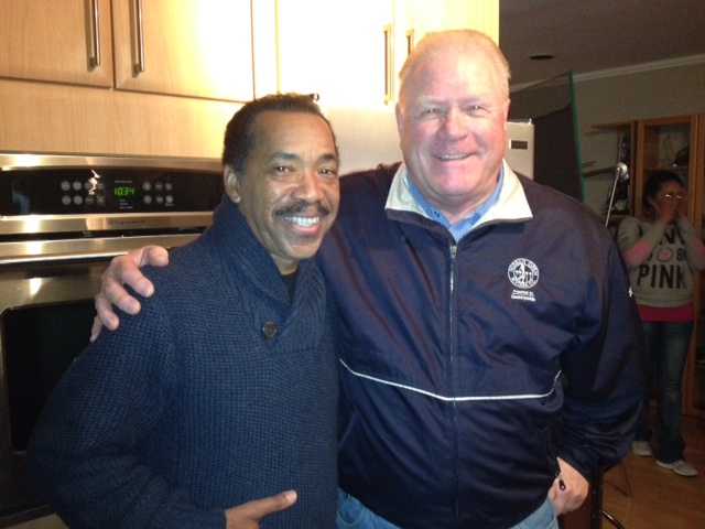 Chuck and Obba Babatunde on the set of Mind Twist