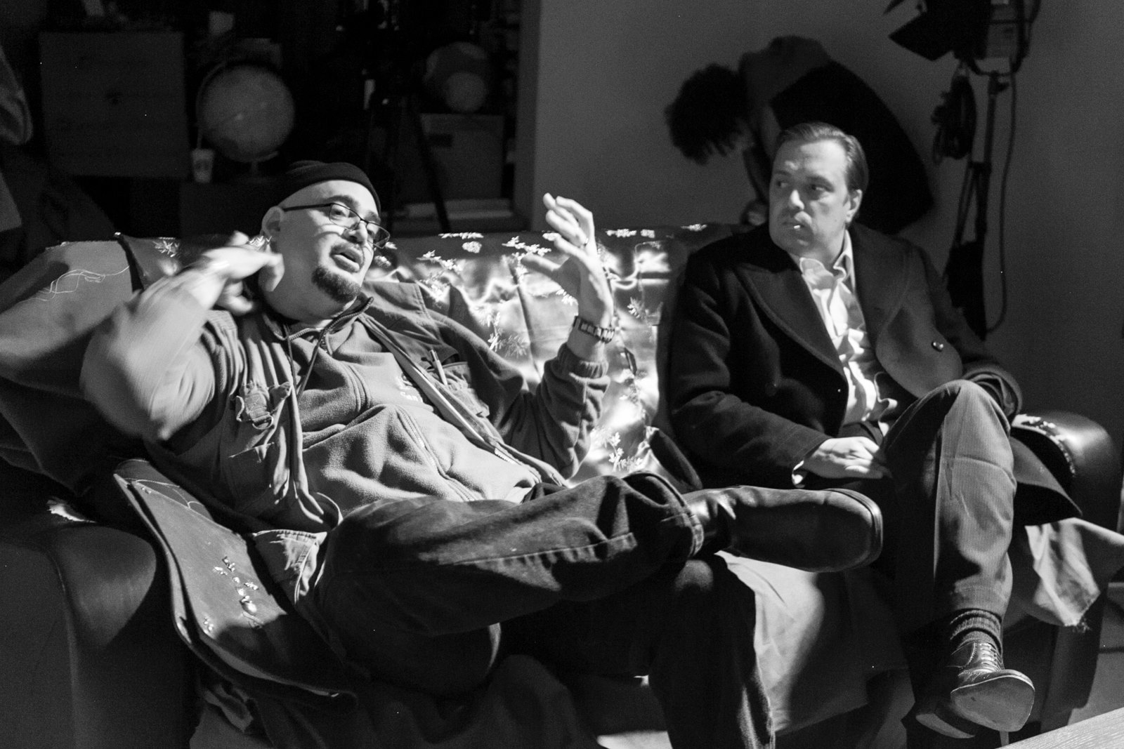 Christopher Coppola and Steven Wiig on the set of 