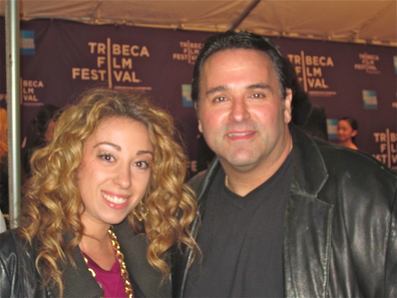 Award-Winning Writer-Director/Producer Sam Borowski (R) at the 2012 Tribeca Film Festival with talented actress Samantha Tuffarelli.