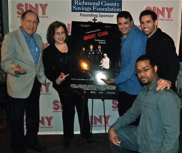 Producer Samuel M. Sherman, actress Mary Dimino, Director Sam Borowski, actors Michael Maugeri and Bryan Williams all arrive for the East Coast Premiere of NIGHT CLUB at the 2011 SINY Film Festival.