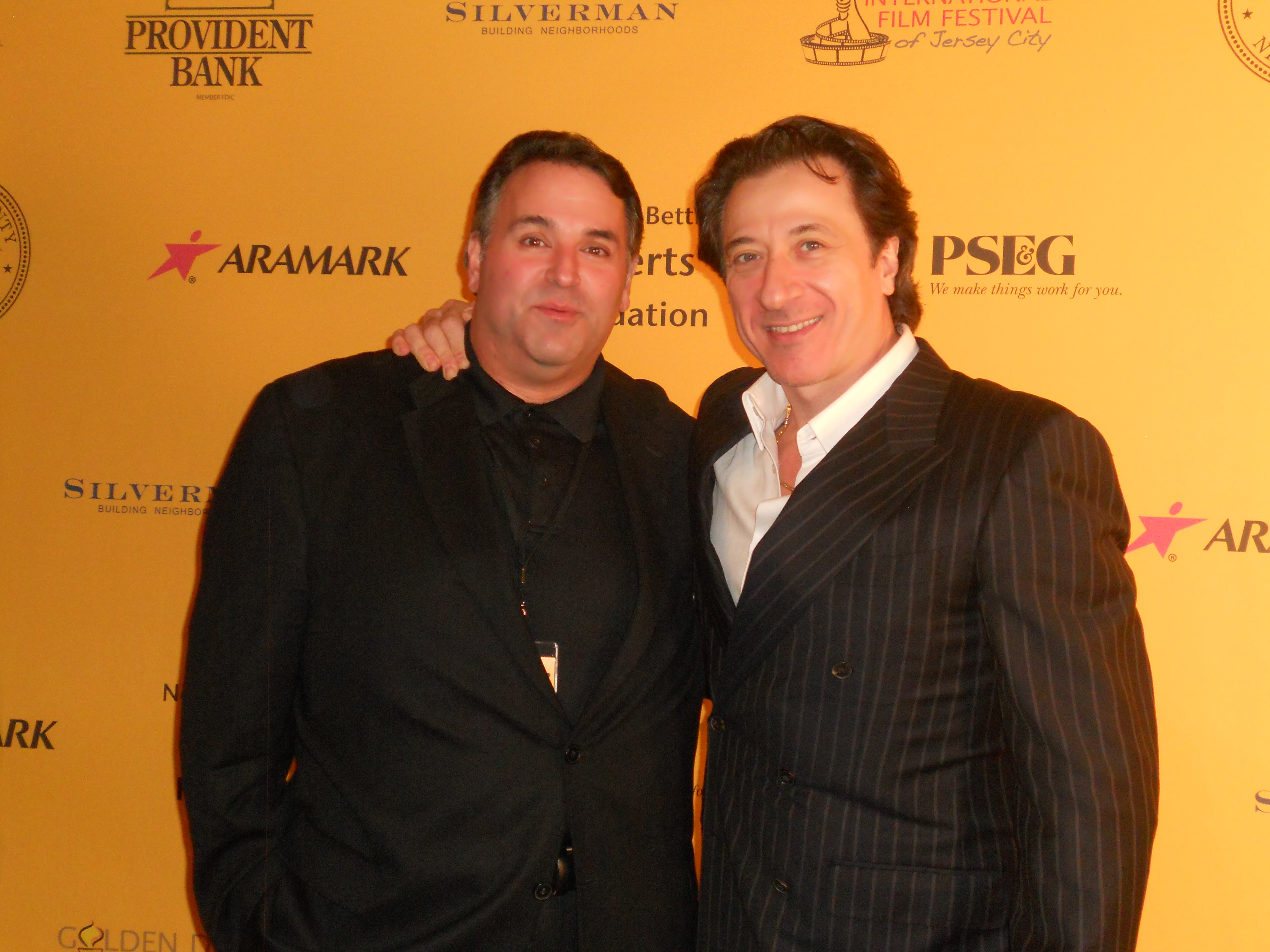 Award-Winning Writer-Director/Producer Sam Borowski (L) with Award-Winning Actor/Director Federico Castelluccio, as the two screened their film, POLLINATION * at the 2012 GOLDEN DOOR INTERNATIONAL FILM FESTIVAL OF JERSEY CITY.