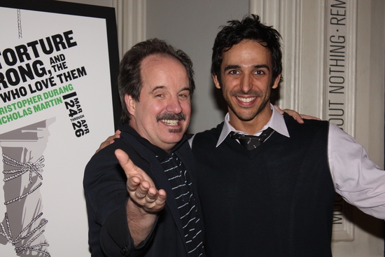 John Pankow and Amir Arison at the Public Theater's opening night of Why Torture Is Wrong, And the People Who Love Them