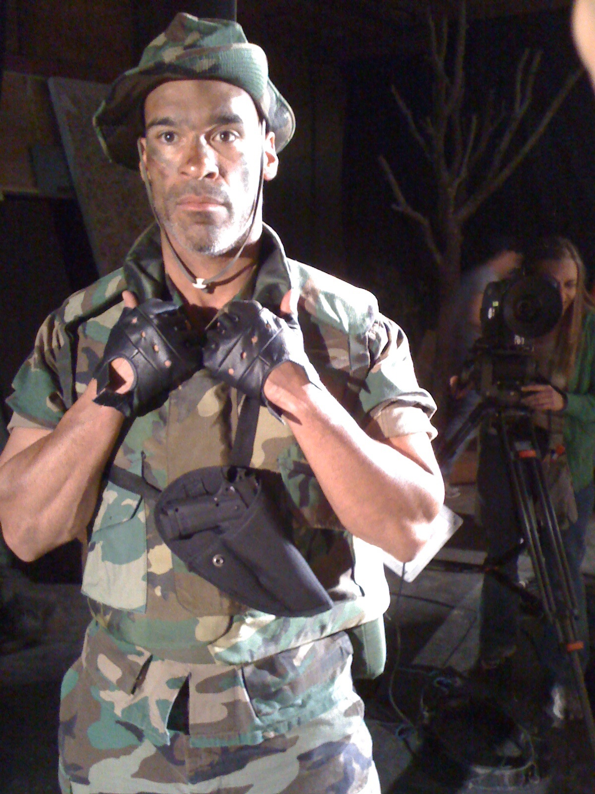 On set of Little Soldier.