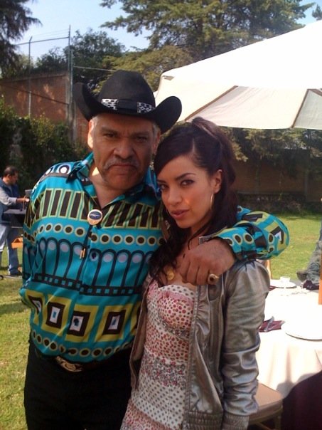 Actors Joaquin Cosio and Claudia Salinas on set for Soldado Perez.