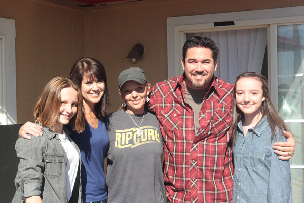 From the set of A HORSE FOR SUMMER: Mandalynn Carlson, Terri Minton, Nancy Criss, Dean Cain and Nicole Taylor Criss.