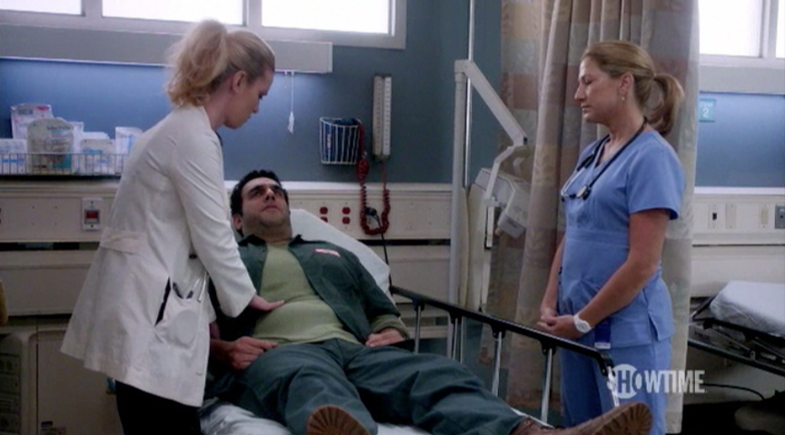 Betty Gilpin, Michael Elian, Edie Falco - Nurse Jackie, 