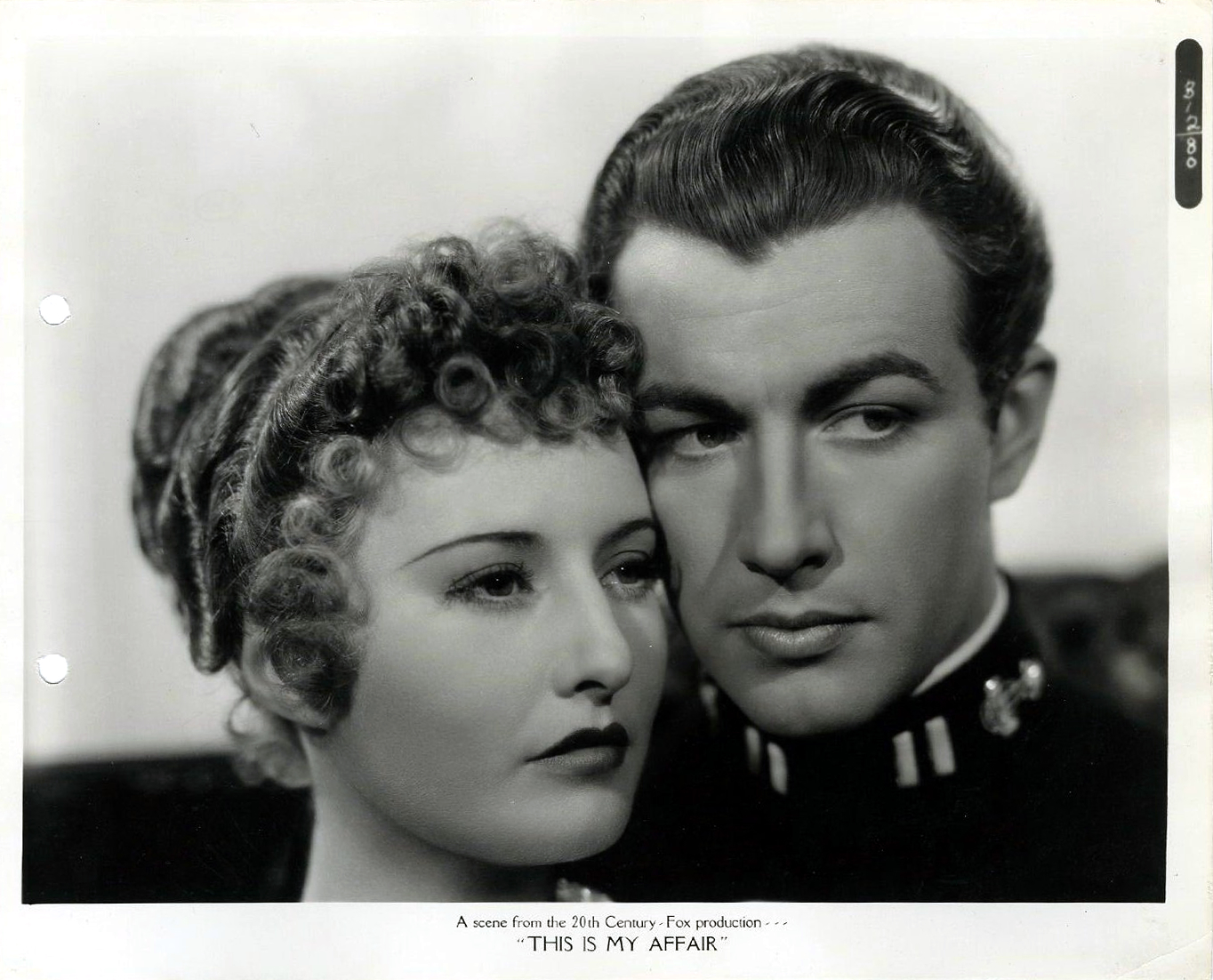 Barbara Stanwyck and Robert Taylor in This Is My Affair (1937)