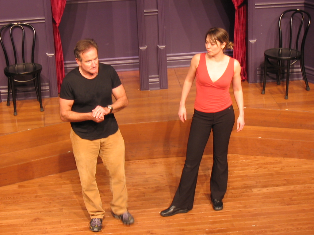 On stage at Second City Toronto with Robin Williams