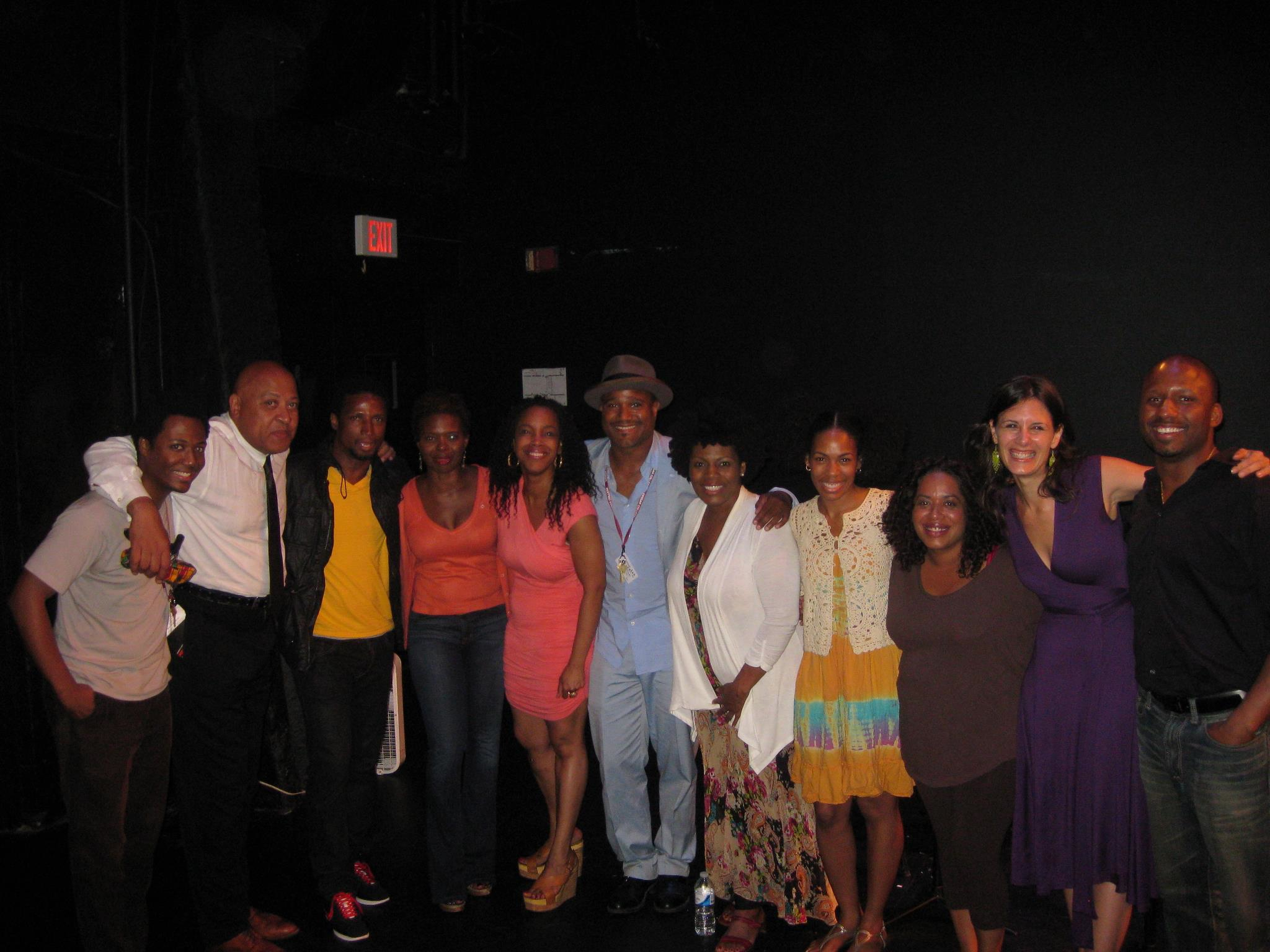 Playwright, April Yvette Thompson with the cast of her latest play, 