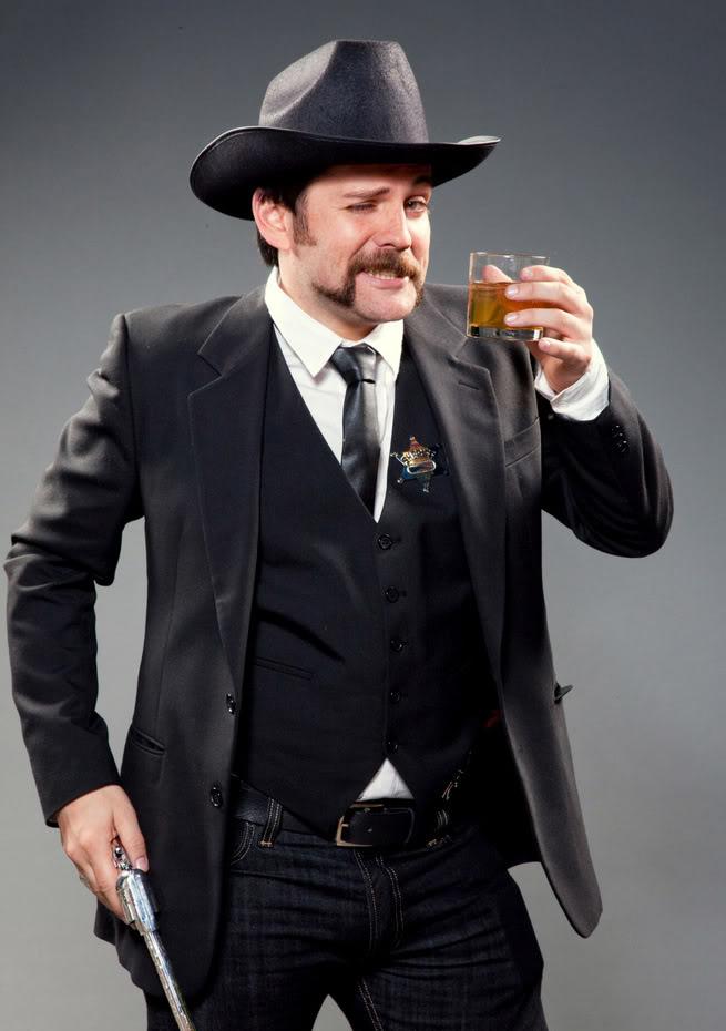 Dan as young, drunk, Wyatt Earp