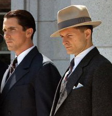 Christian Bale as Melvin Purvis and Chandler Williams as Clyde Tolson, Public Enemies 2009
