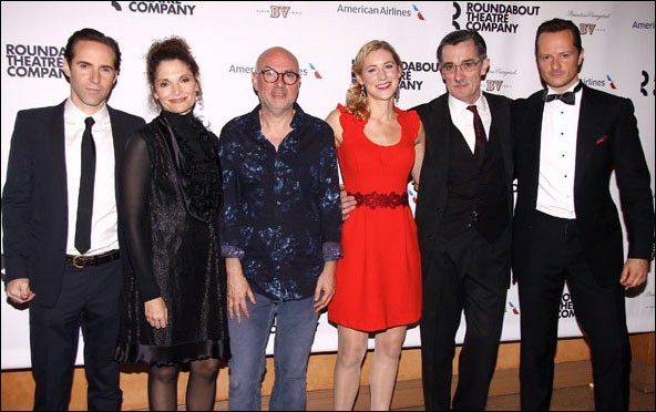 Alessandro Nivola, Mary Elizabeth Mastrantonio, Lindsay Posner, Charlotte Parry, Roger Rees and Chandler Williams, Broadway Opening of The Winslow Boy.