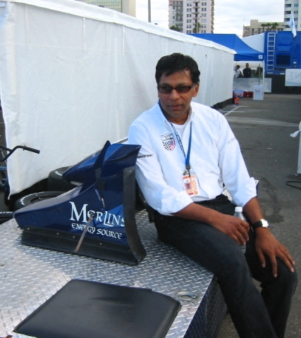 Timothy with Merlins race wing Long Beach Ca.
