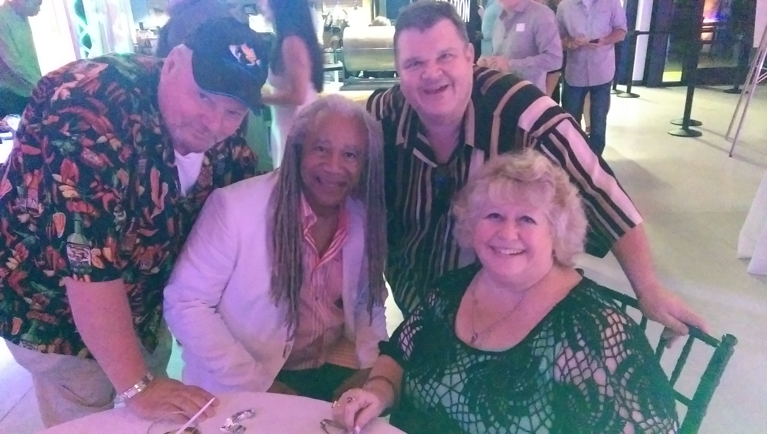 Bubba Da Skitso with V/O legends Dave Fennoy and Joyce Castellano at the fundraiser heald at the Museum of Flying to benefit the Don LaFontaine v/o Lab at SAG Foundation, SAG-AFTRA HQ in Hollywood.