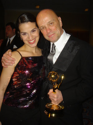 Hank Wasiak with fellow Cool in Your Code host Shirley Rumierk after winning a New York Emmy for Best Host in 2006.