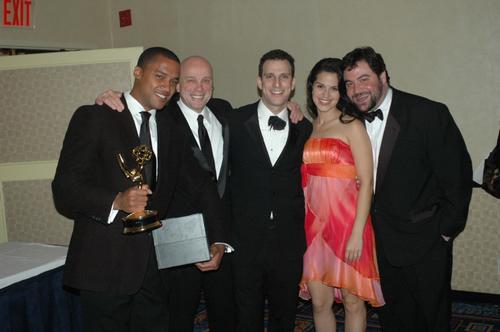 The Cool In Your Code Production team receiving 2007 Emmy for Best Arts and Culture segment produced and hosted by Hank