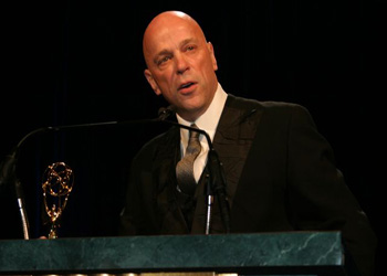 Hank accepting EMMY for Best Host at the 2006 NY Emmy Awards gala