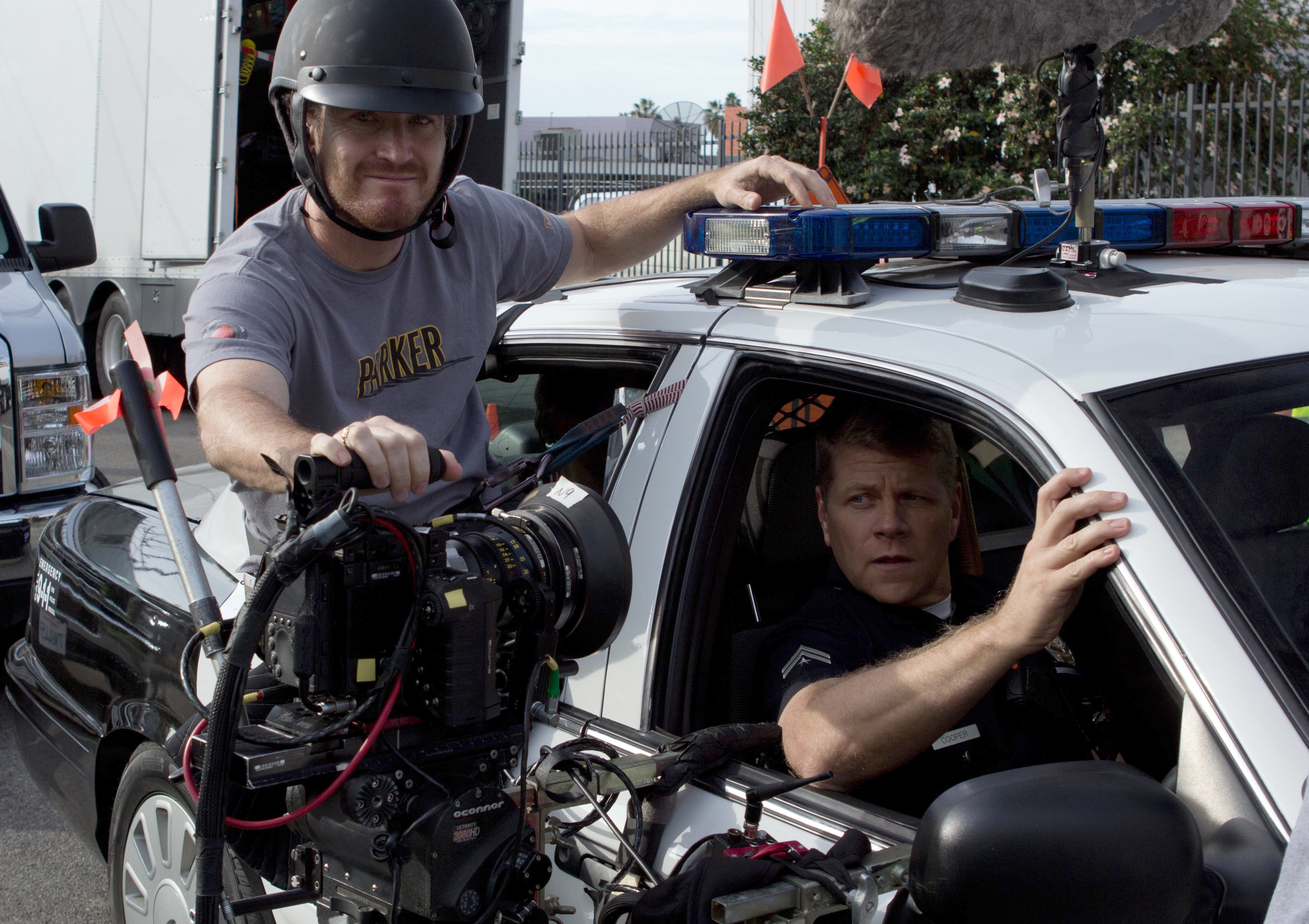 Cameron and Michael Cudlitz on the set of Southland.