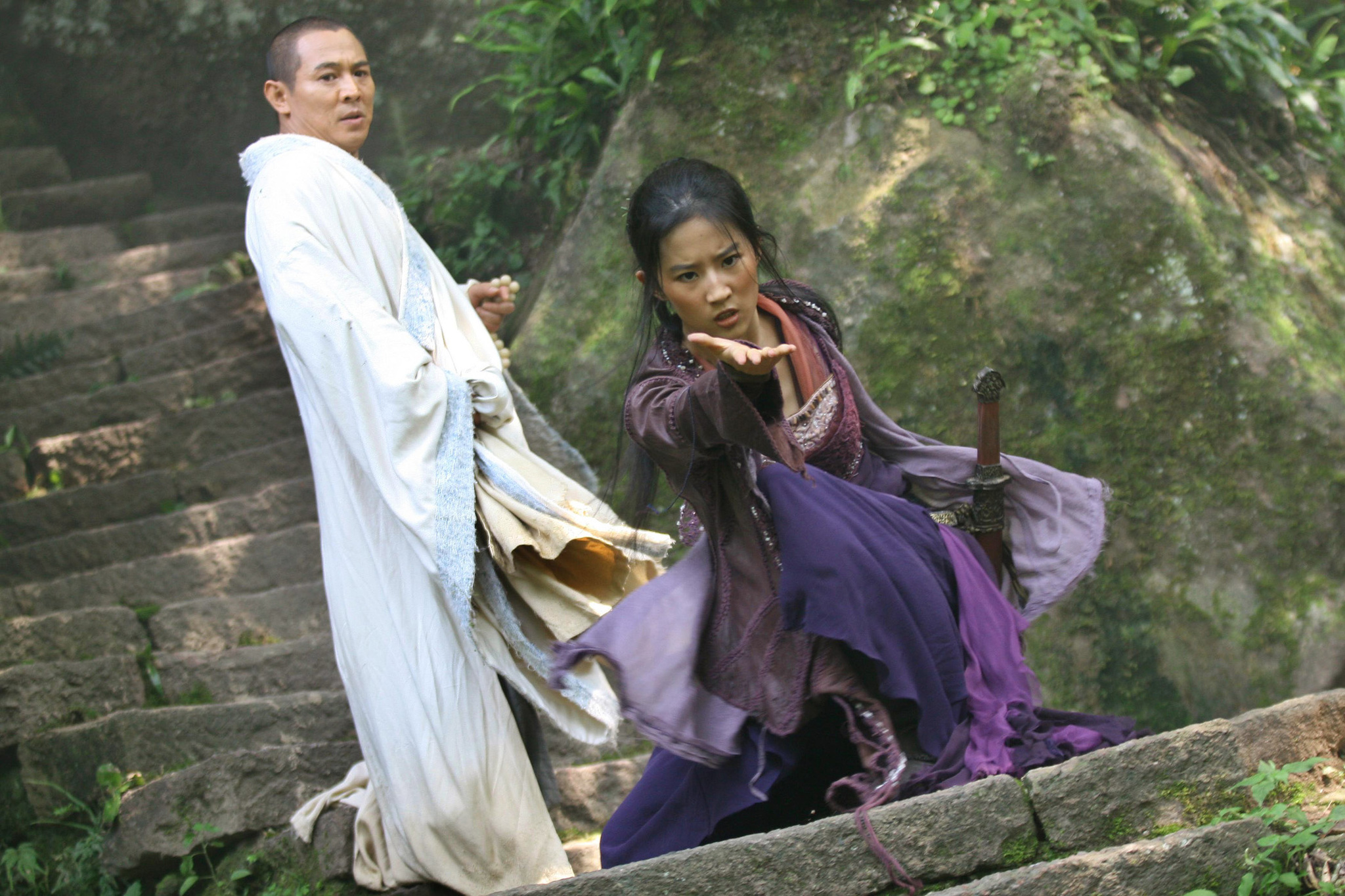 Still of Jet Li and Yifei Liu in The Forbidden Kingdom (2008)