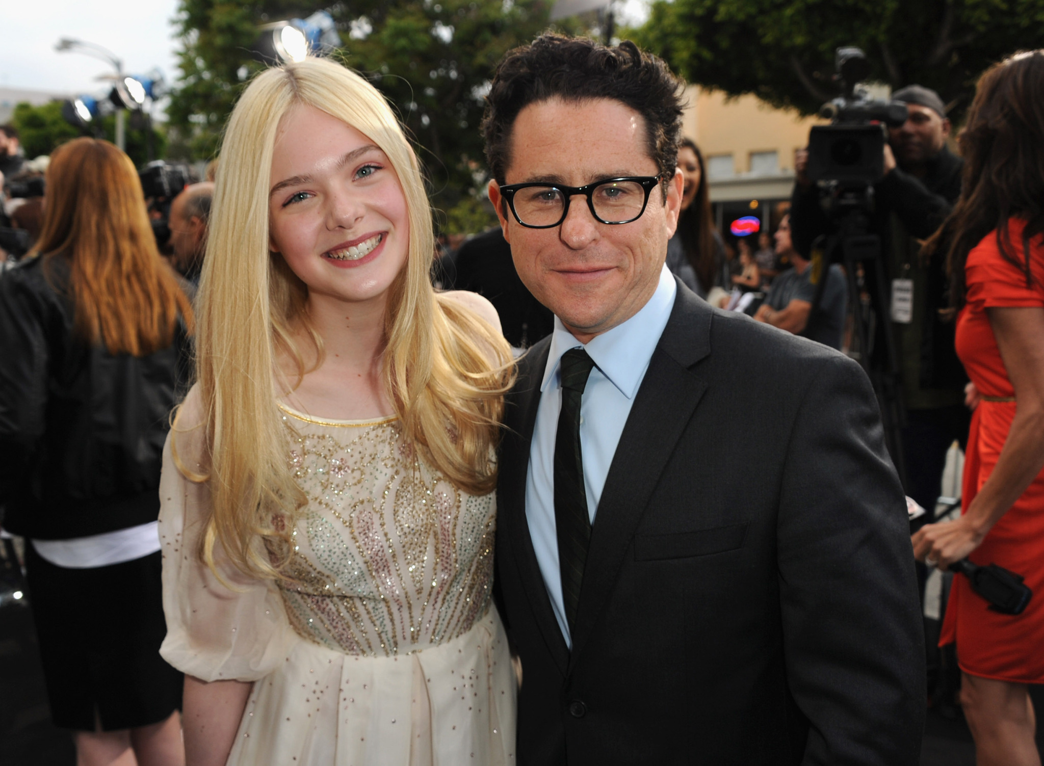 J.J. Abrams and Elle Fanning at event of Super 8 (2011)