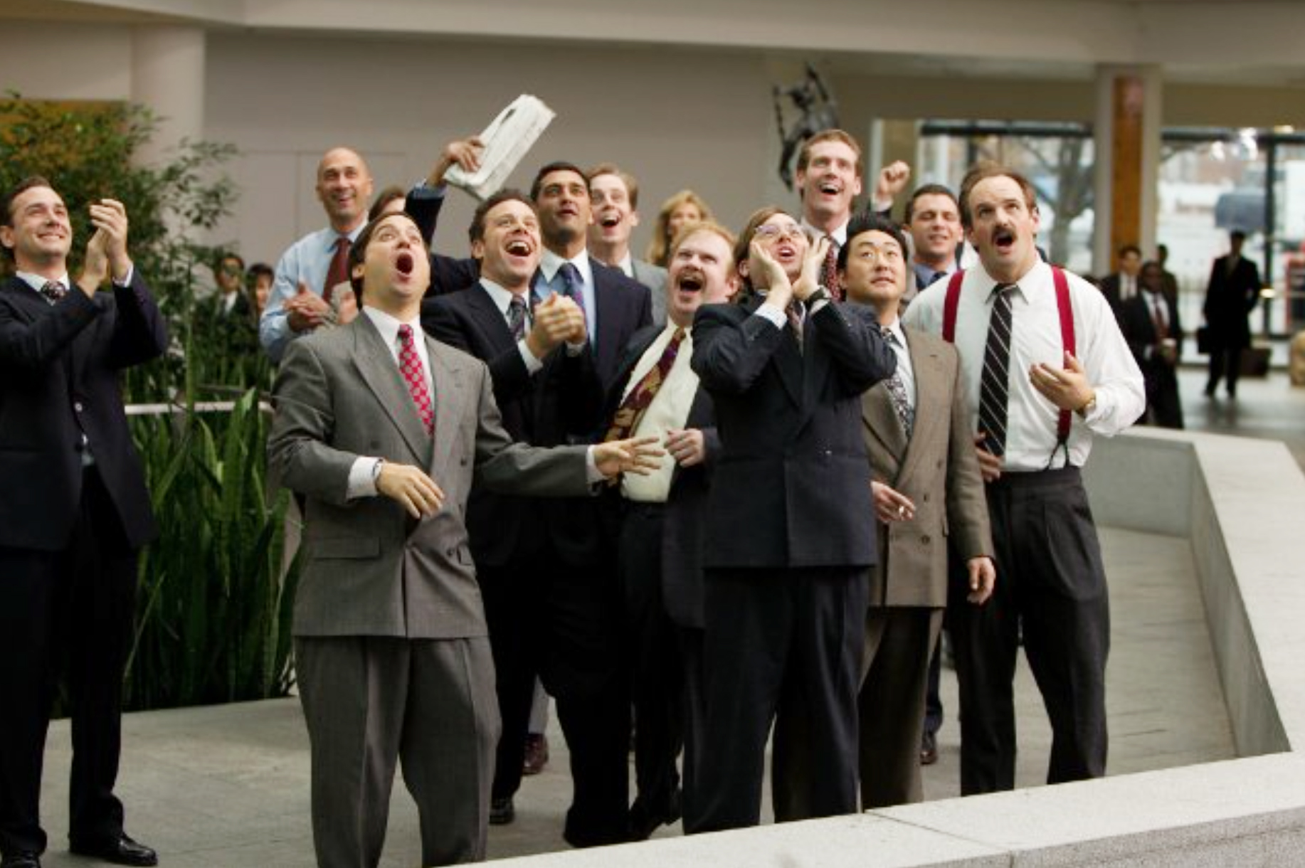 Still of Johnathan Tchaikovsky, Kenneth Choi, Ethan Suplee, Brian Sacca, Toby Welch, Henry Zebrowski, Matthew Rauche, and Donnie Keshawarz in The Wolf of Wall Street (2013)