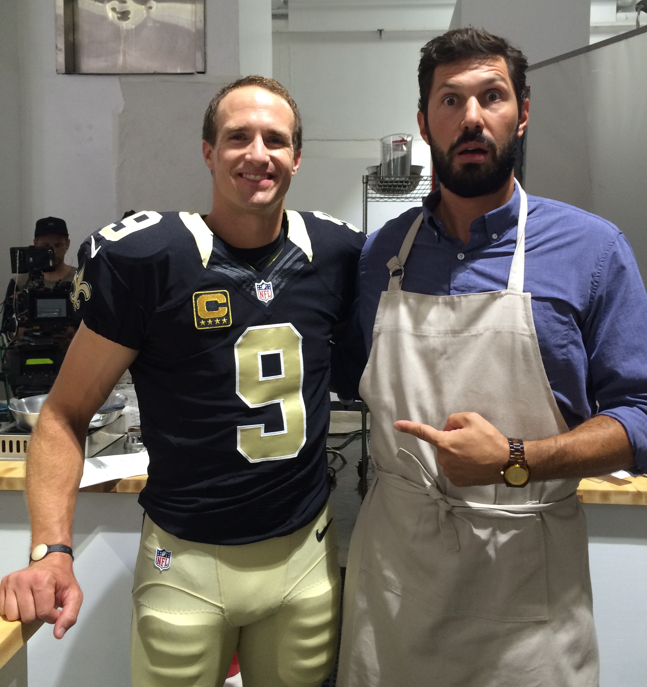 Brian Thomas Smith with Drew Brees in the hit commercial for Verizon.