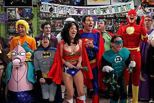 Brian Thomas Smith as Zack as Superman with the Big Bang Theory crew.