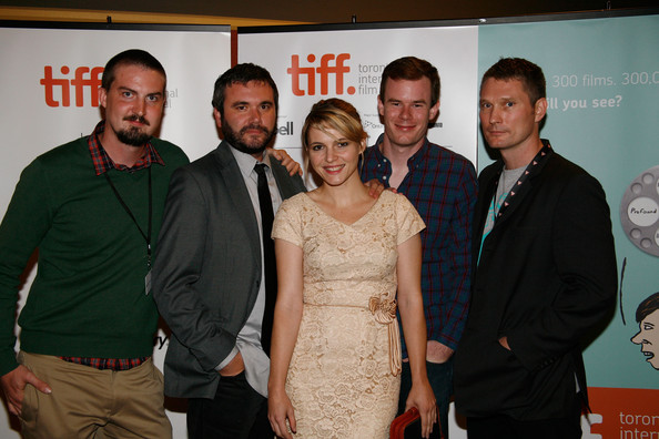 Director Adam Wingard, stars AJ Bowen, Amy Seimetz, Joe Swanberg and producer Travis Stevens at TIFF 2011.