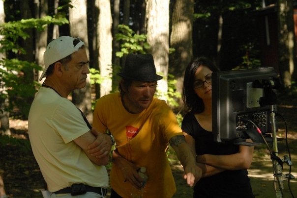 On the set of Summer (Summer's Moon) with Producer Pierre David and Director of Photography Ioana Vasile.