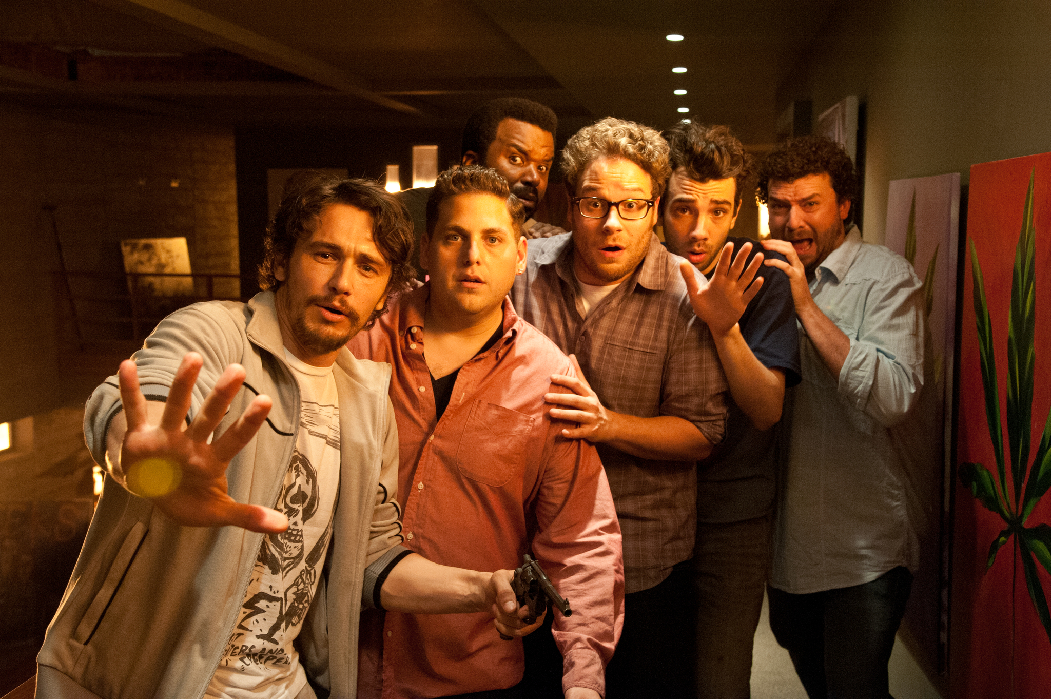 Still of Jay Baruchel, James Franco, Craig Robinson, Seth Rogen, Danny McBride and Jonah Hill in Dabar jau tikrai sikna (2013)