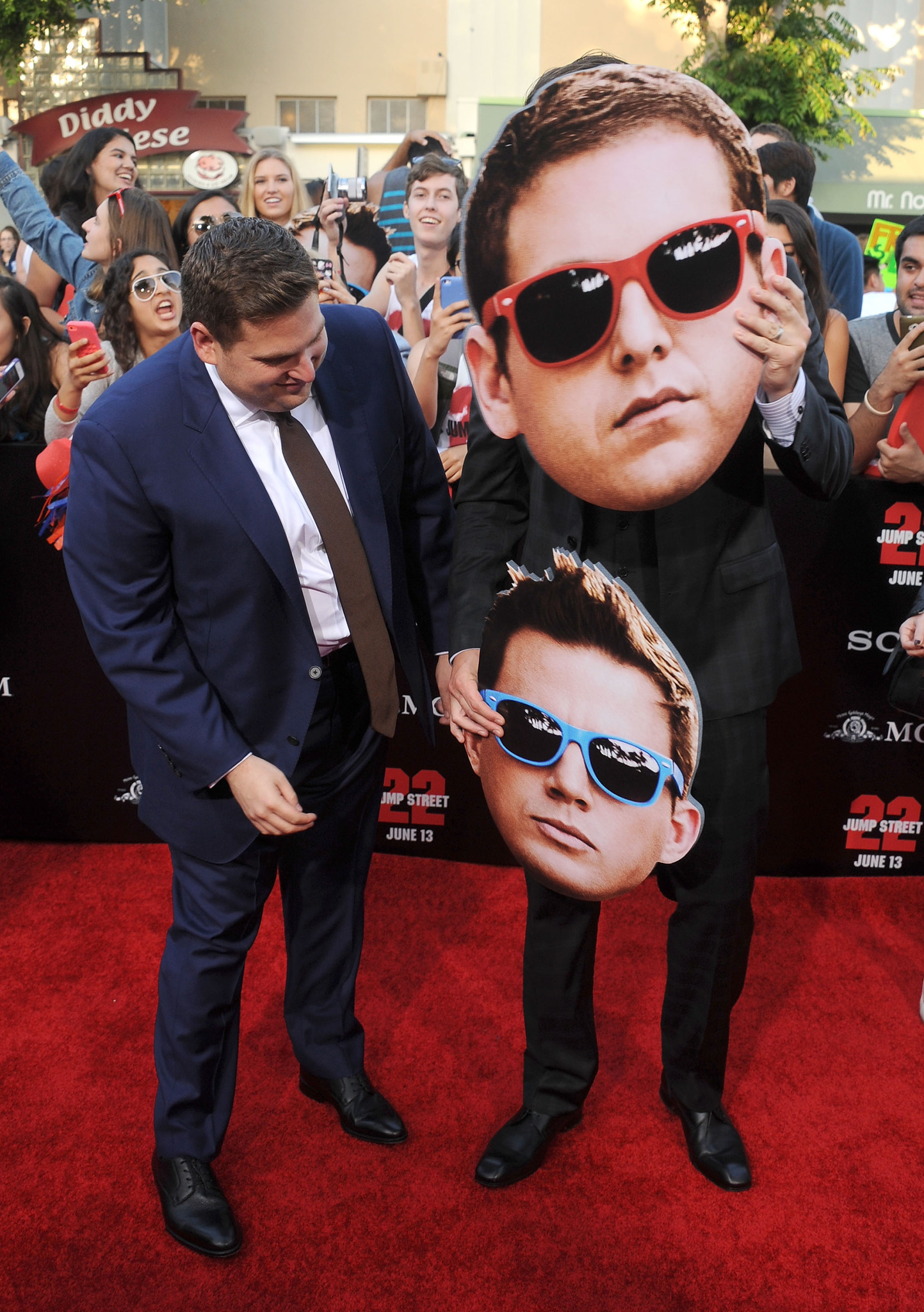 Actors Jonah Hill and Channing Tatum arrive at the Los Angeles premiere of 