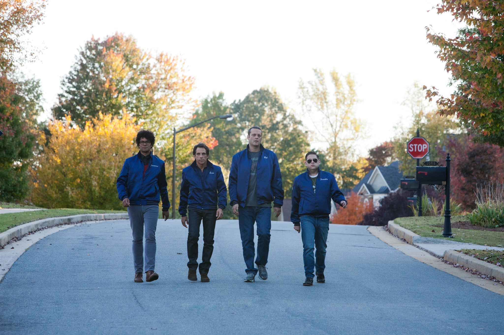 Still of Vince Vaughn, Ben Stiller, Richard Ayoade and Jonah Hill in Patruliu zona (2012)