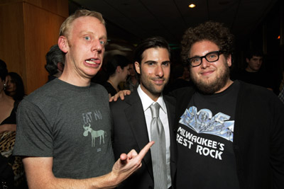 Jason Schwartzman, Mike White and Jonah Hill at event of The Darjeeling Limited (2007)