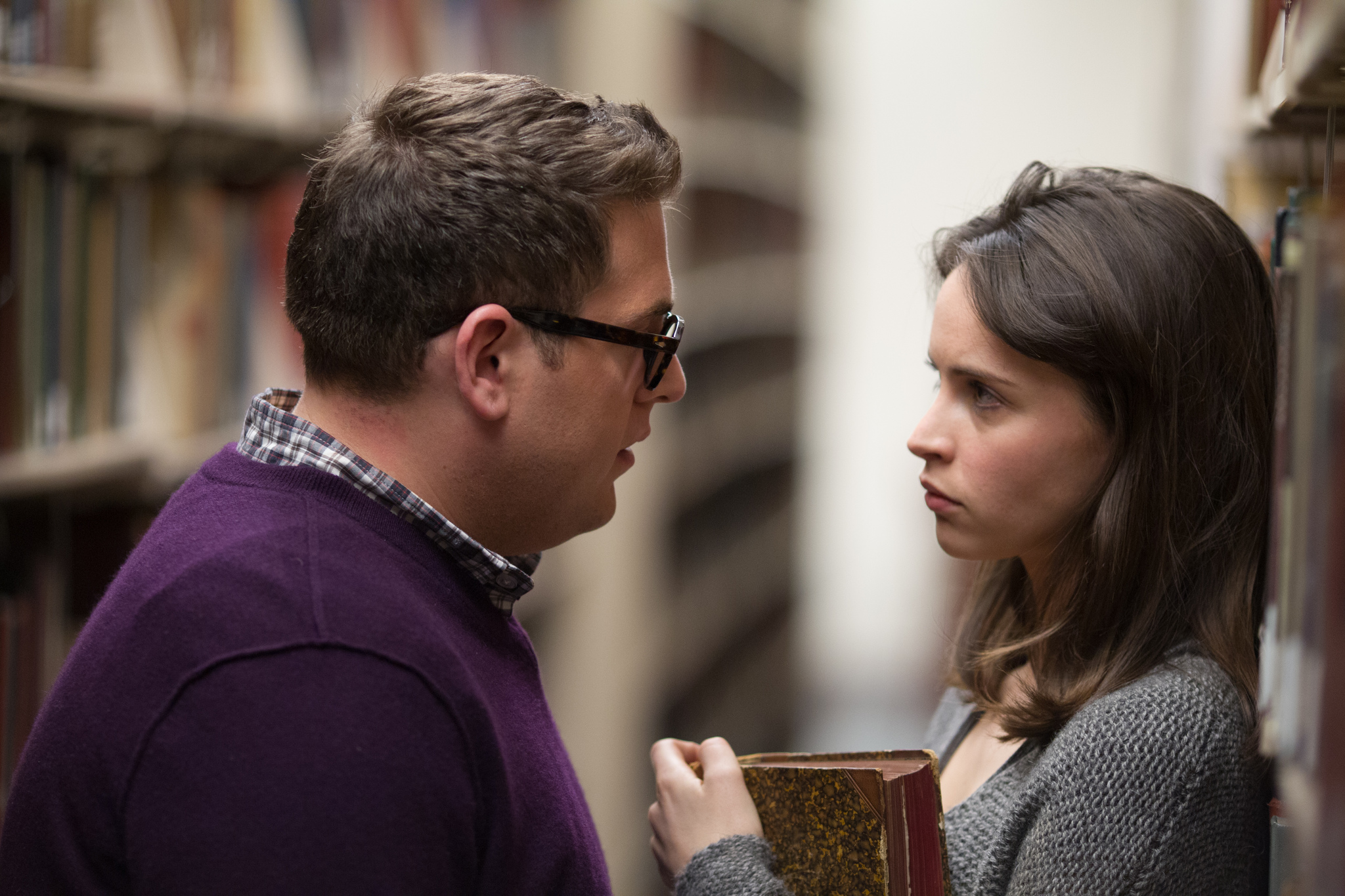 Still of Felicity Jones and Jonah Hill in True Story (2015)