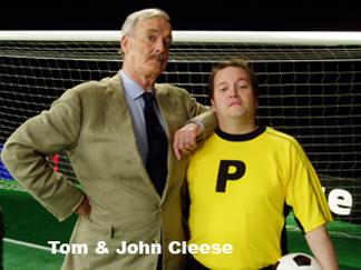 Tom Konkle & John Cleese on set