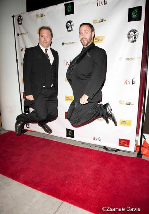 Tom Konkle and David Beeler on red carpet 3D film festival