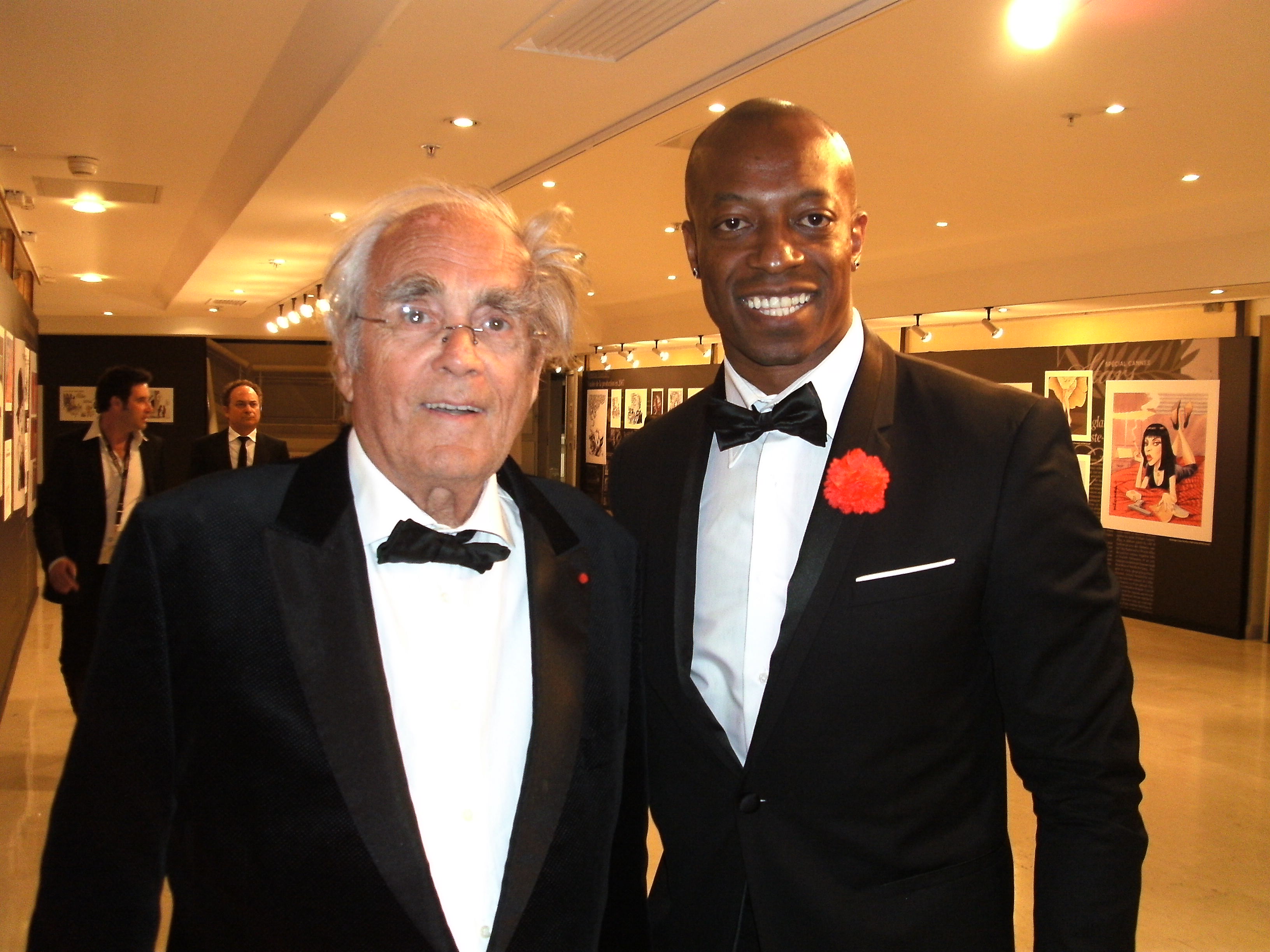 The French composer Michel Legrand & Eebra Tooré at Cannes Film Festival 2013.