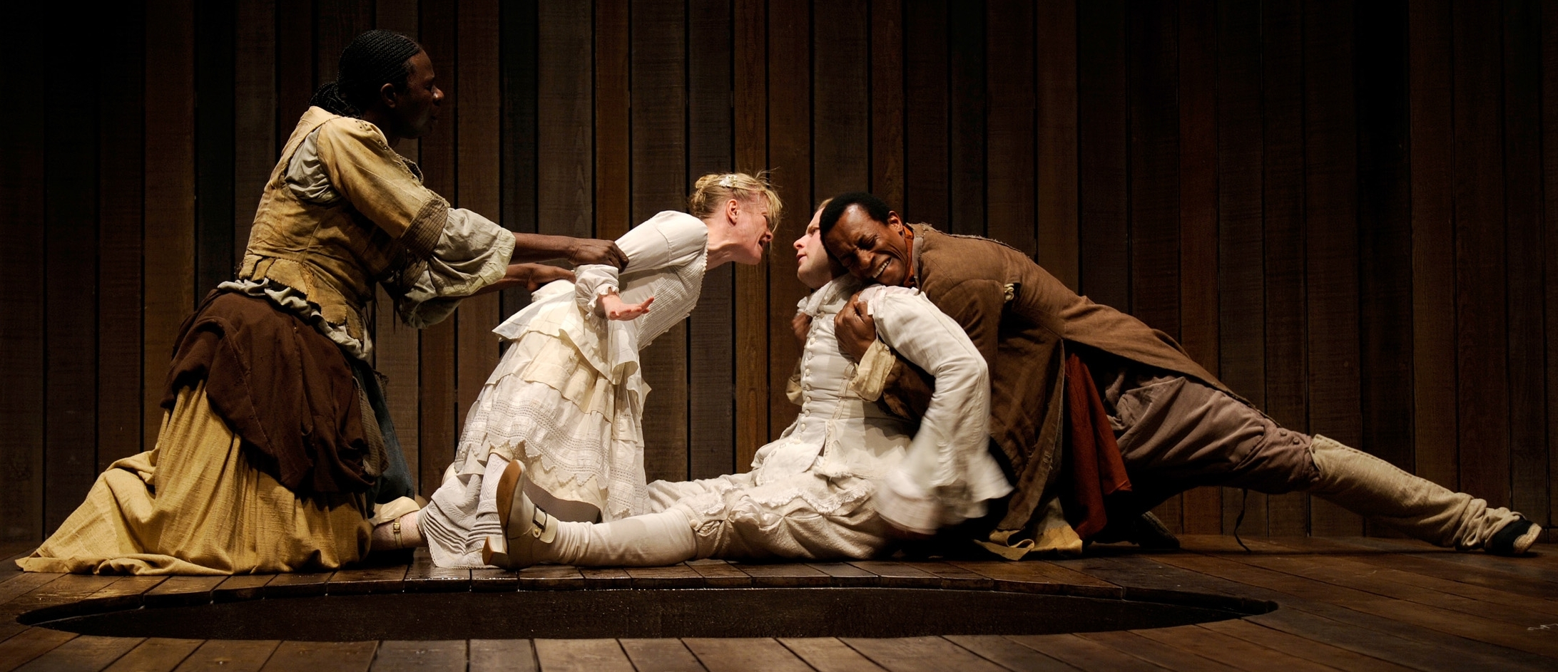 Bakary Sangaré, Anne Kessler, Stéphane Varupenne & Eebra Tooré at Comédie-Française (Théâtre du Vieux-Colombier) for the play 