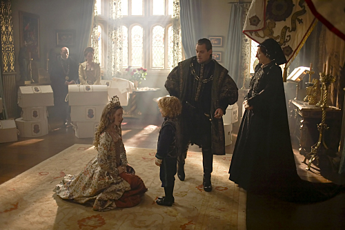 Still of Jonathan Rhys Meyers, Jane Brennan and Tamzin Merchant in The Tudors (2007)