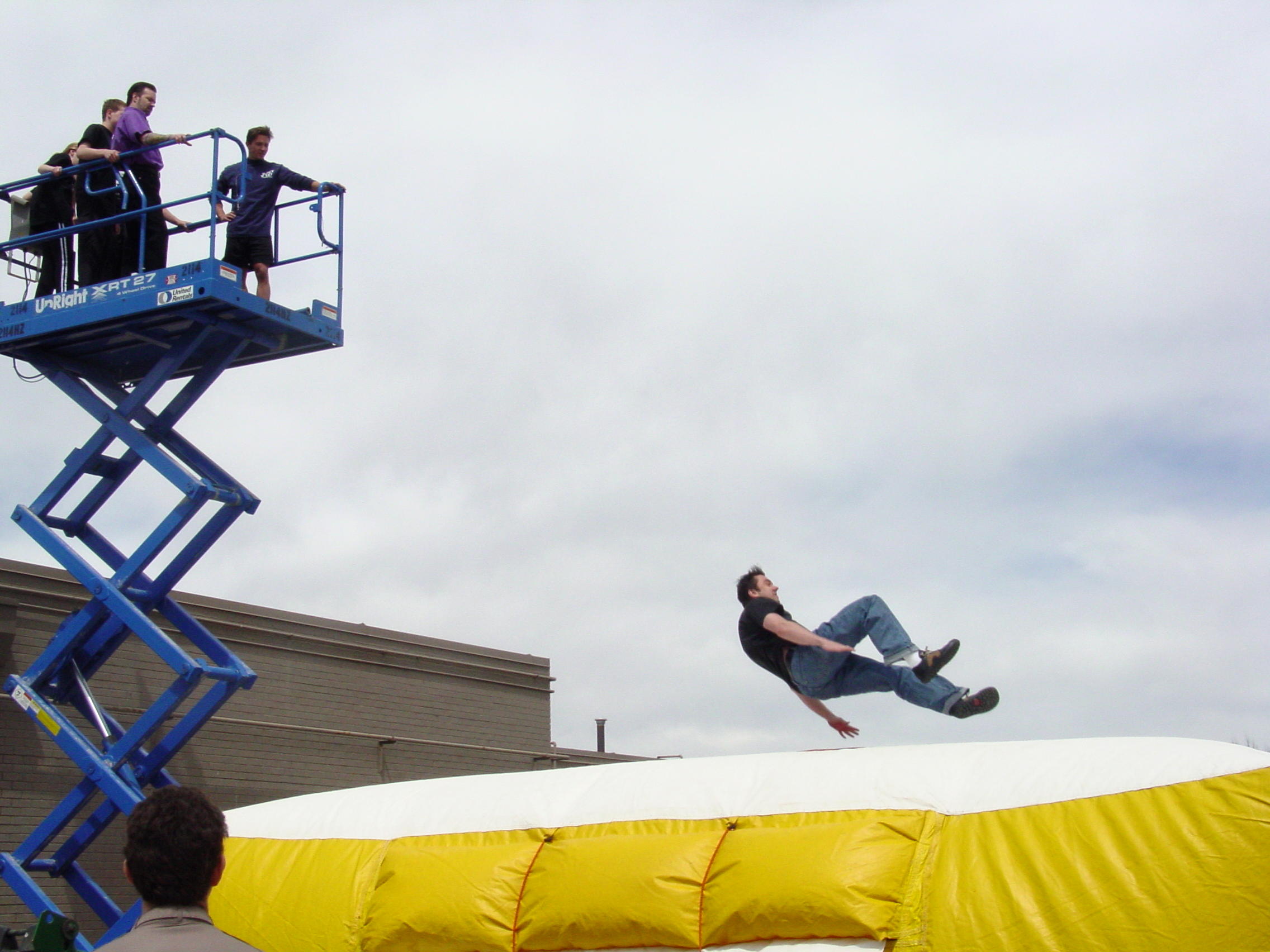 Brian McCulley takes a fall with the stunt guys.