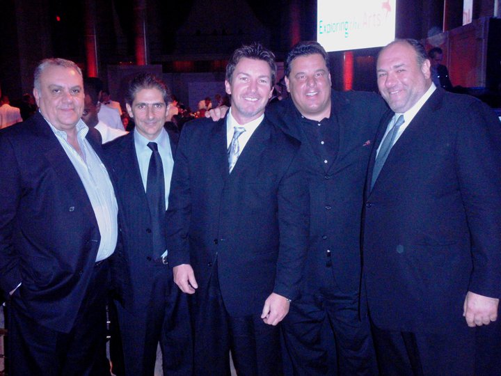 Sopranos Cast, Vincent Curatola, Michael Imperioli, Steve Schirripa and James Gandolfini with Richard Wilk