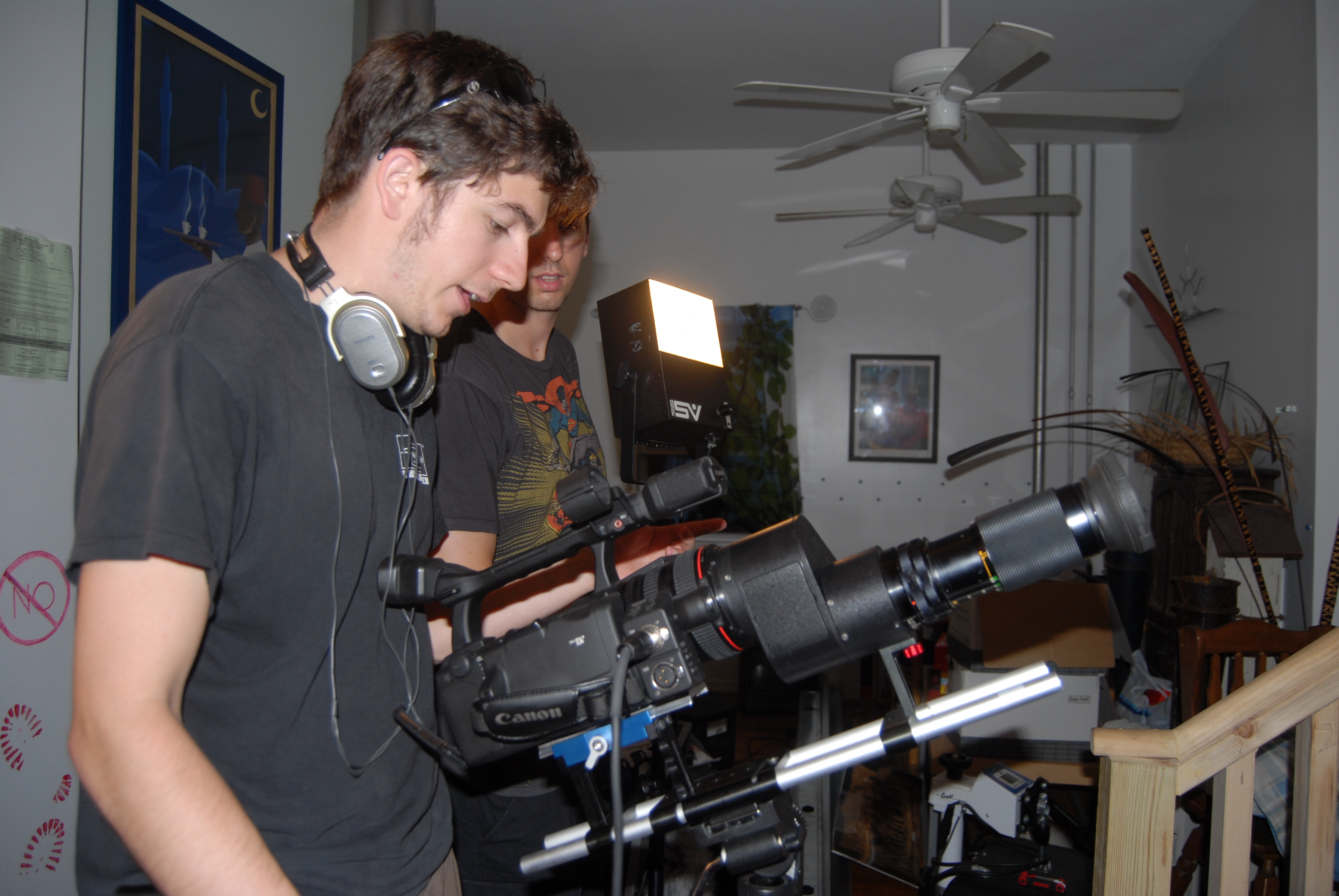 Producer Kyle Thompson on set of Super Mehra Bros