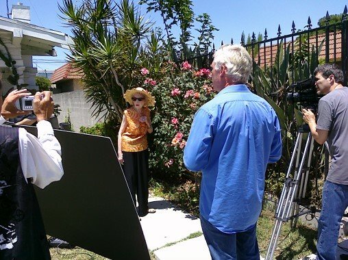Michael Donahue directs Carla Laemmle in Pooltime, DP Scott Ressler is behind the camera