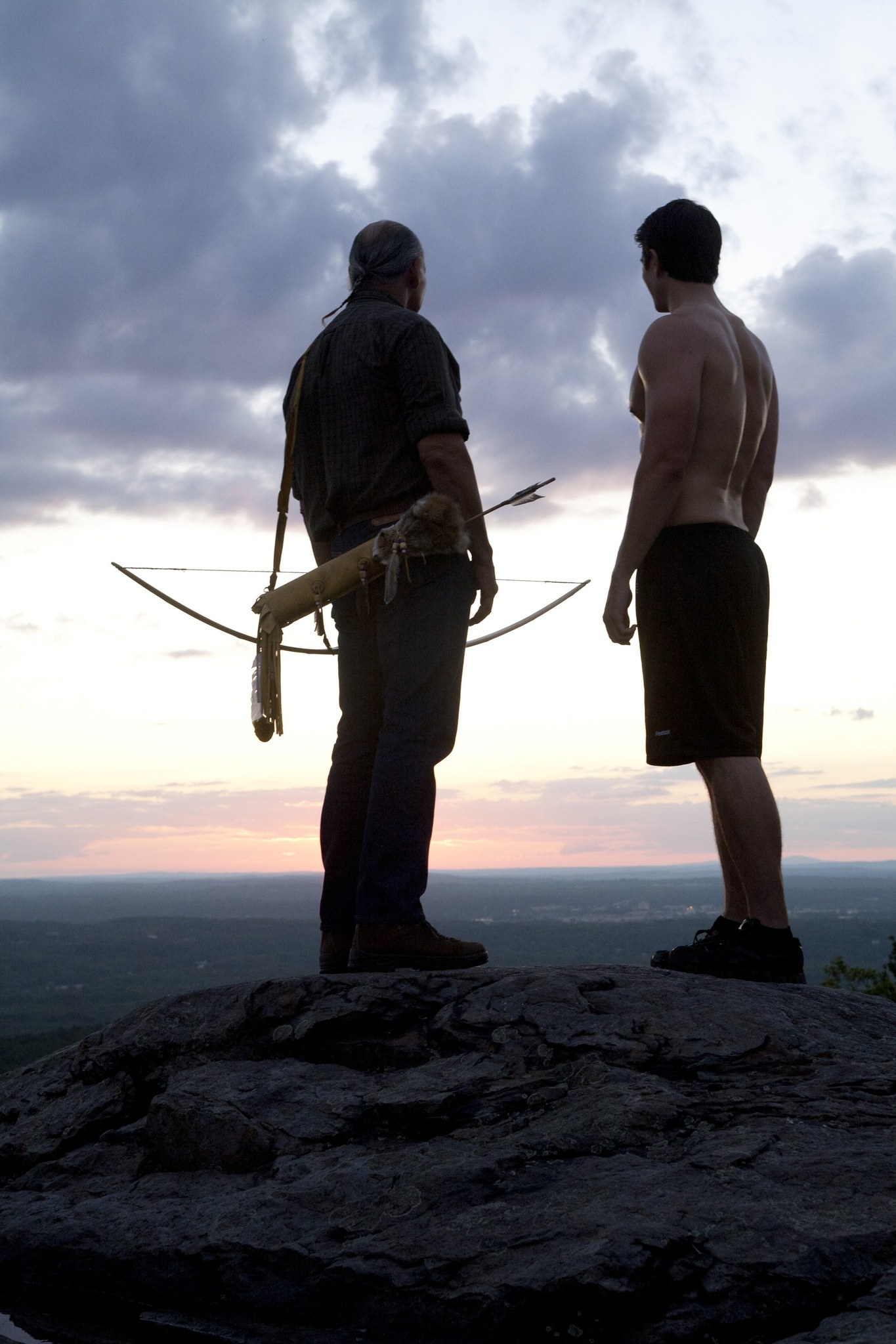 Still of Brandon Routh and Dennis Ambriz in Crooked Arrows (2012)