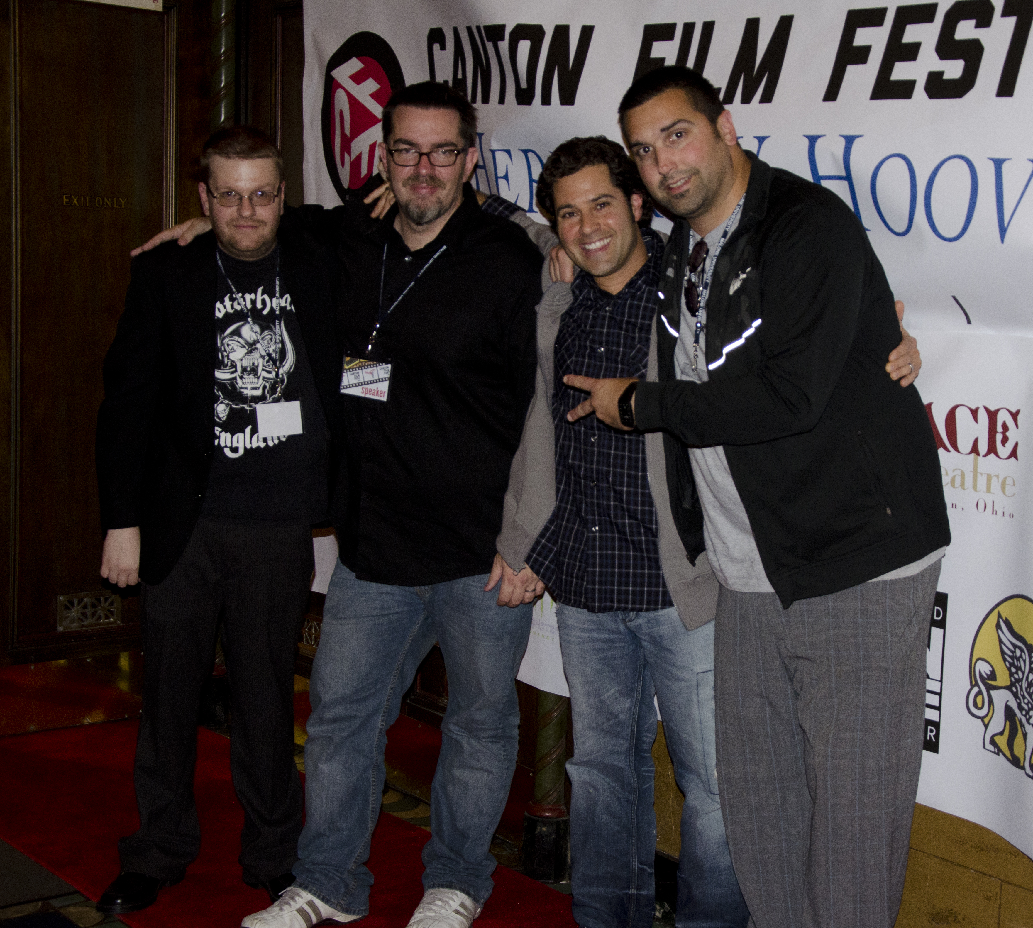 Fest Technical Assitant; Drew Daywalt, with fellow Producer and Canton Film Festival Director, James Waters and Festival Judge and Q & A Moderator Jim Fogarty