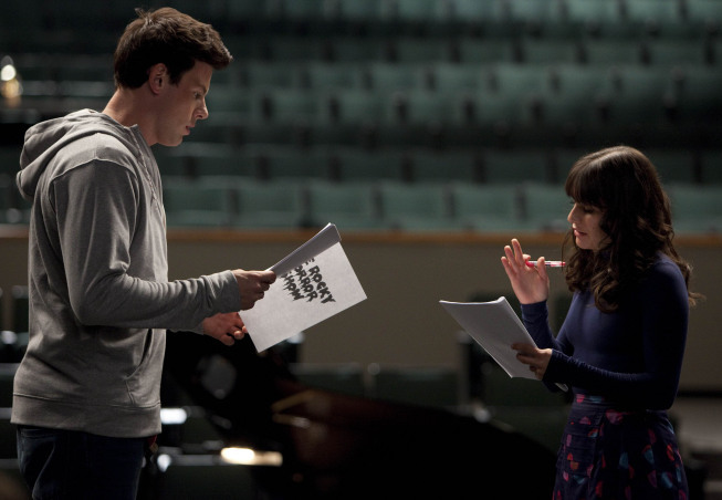 Still of Lea Michele and Cory Monteith in Glee (2009)