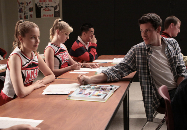 Still of Cory Monteith and Dianna Agron in Glee (2009)